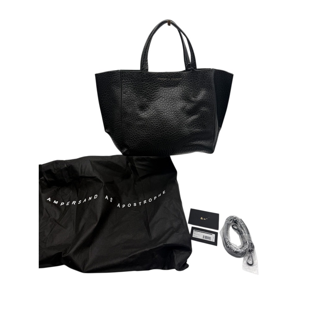 Ampersand As Apostrophe LeatherHalf Tote in Black Buffalo $538 - Picture 5 of 8
